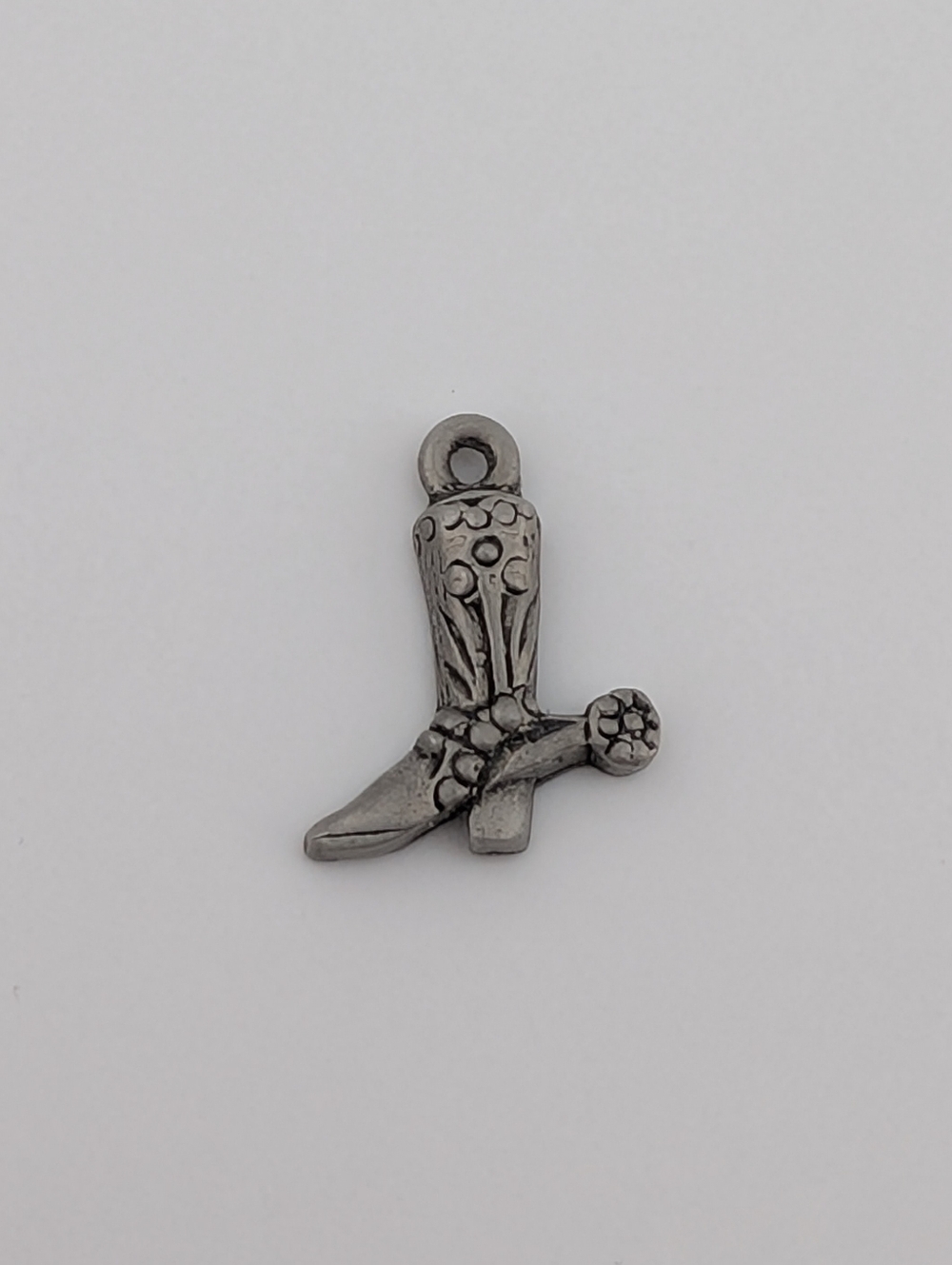 Vintage Pewter Cowboy Boot Charm Southwest Boho